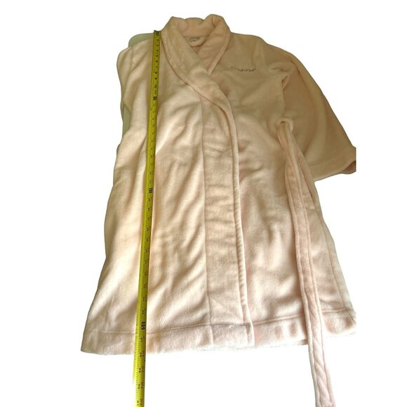 Calvin Klein Womens XS/S Plush Pink Bathrobe Soft Fleece Belted Loungewear - Picture 5 of 5